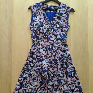 J. Crew Floral Silk Pleated Dress